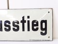 Emailschild "Notausstieg" 42 x 15cm, leuchtet im Dunkeln