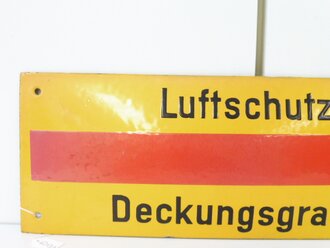 Emailschild "  Luftschutz Deckungsgraben" 15 x 42cm