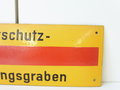 Emailschild "  Luftschutz Deckungsgraben" 15 x 42cm