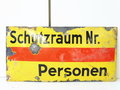 Emailschild " Schutzraum Nr.        Personen" 20 x 40cm