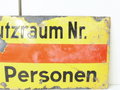 Emailschild " Schutzraum Nr.        Personen" 20 x 40cm