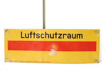 Blechschild " Luftschutzraum " Originallack, 10 x 30cm