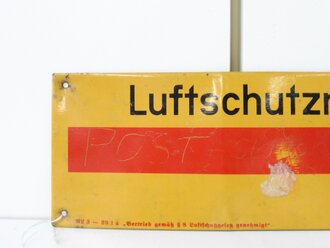 Blechschild " Luftschutzraum " Originallack, 10 x 30cm