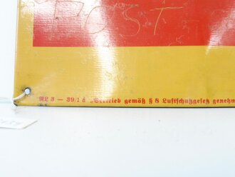 Blechschild " Luftschutzraum " Originallack, 10 x 30cm