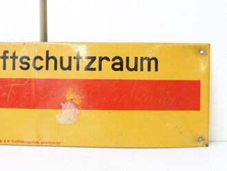 Blechschild " Luftschutzraum " Originallack, 10 x 30cm