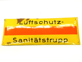 Emailschild " Luftschutz Sanitätstrupp" 30 x 84cm