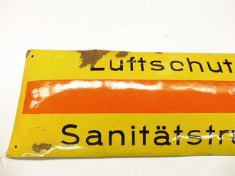 Emailschild " Luftschutz Sanitätstrupp" 30 x 84cm