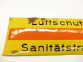 Emailschild " Luftschutz Sanitätstrupp" 30 x 84cm