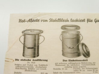 Werbeblatt Not-Aborte von Stahlblech lackiert für Gasschutzräume, A5