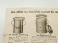 Werbeblatt Not-Aborte von Stahlblech lackiert für Gasschutzräume, A5