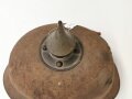 1. Weltkrieg, feldgraue Pickelhaube aus mit Stoff überzogenem Filz. Ungereinigtes Kammerstück des Infanterie Regiment 53