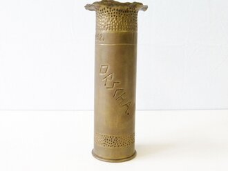 Vase aus russischer Kartusche von 1939 beschriftet "Orscha - Minsk Rußland 1942",  Höhe 18cm.