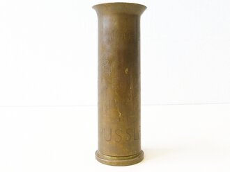 Vase aus russischer Kartusche von 1941 beschriftet "1941-42 Zur Erinnerung an den Feldzug in Russland",  Höhe 15,5cm.