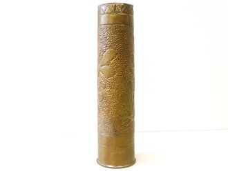 Vase aus russischer Kartusche von 1945,  Höhe 34cm. Nachkriegsumbau "Schwerter zu Pflugscharen"