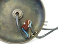 Lampenfuß aus Kartusche 3,7 cm , Kabel neueren Datums, Gesamthöhe 27cm. Nachkriegsumbau "Schwerter zu Pflugscharen"