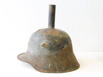 Trichter aus Stahlhelm des 1. Weltkrieges, Originallack....