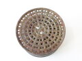 Dose mit Deckel aus Filter von Gasmaske, Nachkriegsprodukt "Schwerter zu Pflugscharen "