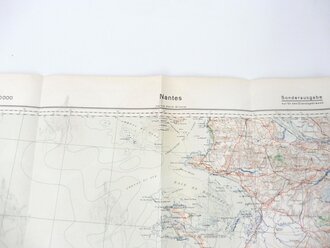 Deutsche Heereskarte Nantes 56 x 80 cm, nach dem Krieg...