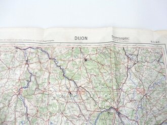 Deutsche Fliegerkarte Dijon 60 x 62 cm, nach dem Krieg...