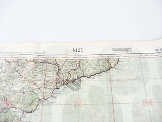Deutsche Fliegerkarte Nice 60 x 62 cm, nach dem Krieg...