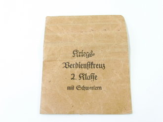 Tüte zum Kriegsverdienstkreuz 2. Klasse mit Schwertern, Hersteller Steinhauser & Lück Lüdenscheid