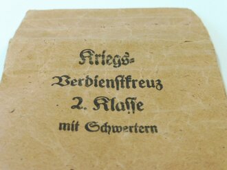 Tüte zum Kriegsverdienstkreuz 2. Klasse mit Schwertern, Hersteller Steinhauser & Lück Lüdenscheid