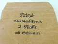 Tüte zum Kriegsverdienstkreuz 2. Klasse mit Schwertern, Hersteller Steinhauser & Lück Lüdenscheid