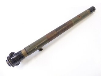 Kriegsmarine Pankratisches Scharten Zielfernrohr für 8,8cm Schiffsgeschütze, Carl Zeiss Jena. Überlackiertes Stück, Optik defekt, auuser dem grünfilter nichts zu sehen. Gesamtlänge 72cm