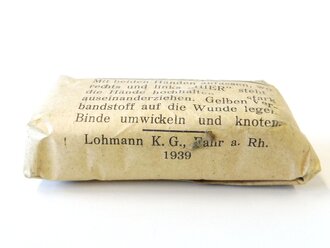 Verbandpäckchen mit Papierhülle datiert 1939...