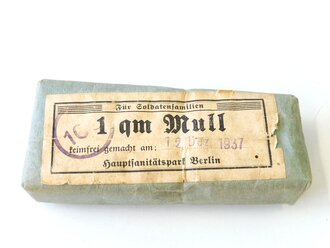 1 qm Mull, Hauptsanitätspark Berlin datiert 1937 " Für Soldatenfamilien"