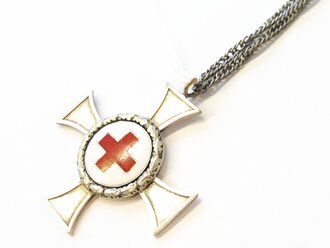 Deutsches Rotes Kreuz, Schwesternkreuz 2.Form in silber mit Kranz,