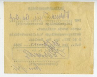 Entlausungsschein datiert 1944