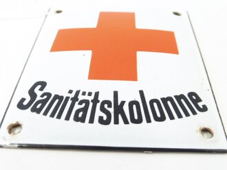 Emailleschild " Sanitätskolonne" 10 x 12cm