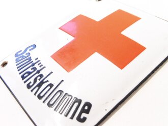 Emailleschild " Sanitätskolonne" 10 x 12cm