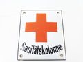 Emailleschild " Sanitätskolonne" 10 x 12cm