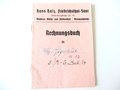 Rechnungsbuch einer Wäscherei aus Friedrichsthal-Saar für eine Uffz. Jägerfeldt vom 3./ M.G. Batl. 14