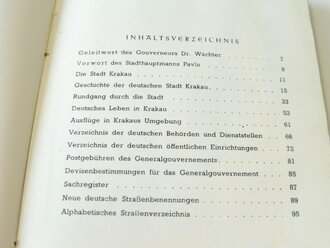 Führer durch die Stadt Krakau, ca 120 Seiten, datiert 1942