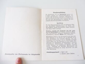 "Wie komme ich zur Kriegsmarine" Herausgegeben vom Oberkommando der Kriegsmarine, kleinformat, 16 Seiten