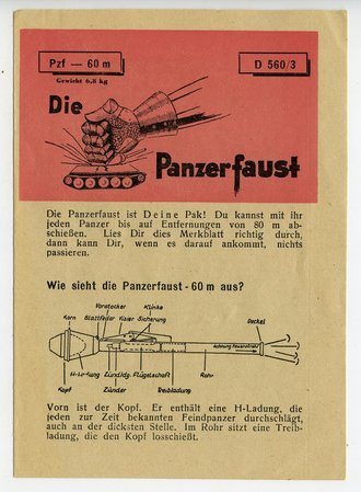 D 560/3 Die Panzerfaust Kleinformat, 4 Seiten,...