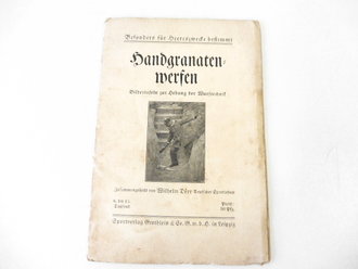 1. Weltkrieg " Leitfaden für Handgranatenwerfer" 14 Seiten