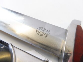 NSKK Dolch für Mannschaften, Hersteller RZM M7/13  Schüttelhöfer Artur & Co. (ASSO). Saubere Klinge, die Scheide original lackiert, recht seltener Hersteller