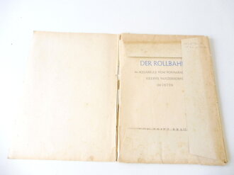 " Rechts und links der Rollbahn" 24 Aquarelle vom Vormarsch des XXXXVII.Panzerkorps im Osten,  Format DIN A4 . Einband defekt, 4 fehlende Blätter