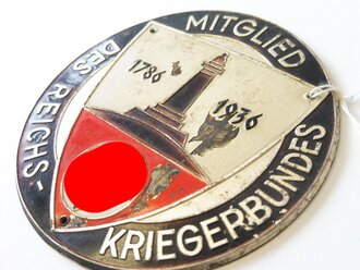 Türplakette " Mitglied des Reichs-Kriegerbundes" Blech lackiert, Durchmesser 83mm