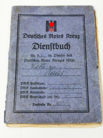 Deutsches Rotes Kreuz Dienstbuch einer Helferin aus Serbien, ausgefertigt in Belgrad 1943.