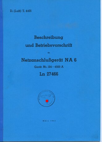 REPRODUKTION, D.(Luft)T.4401 Beschreibung und...