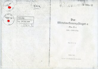REPRODUKTION, D968/2 Der Mittelwellenempfänger c, vom 29.11.41
