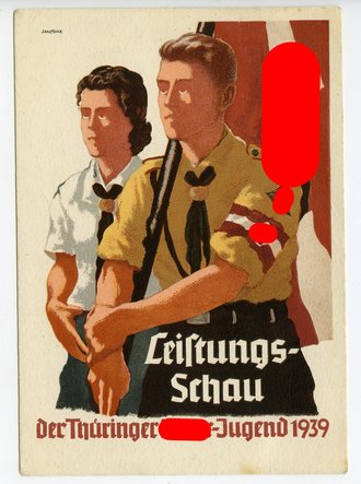 Propagandakarte "Leistungs- Schau der Thüringer...