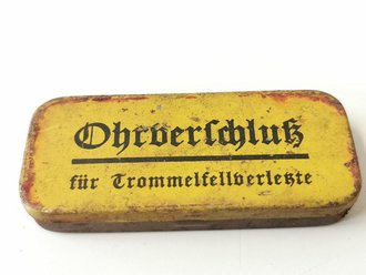 "Ohrverschluss für Trommelfellverletzte" mit Inhalt.