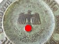 WHW-Steingutteller Gau Essen 06, Sonderaktion des Kreises Duisburg 1937/38, Der Teller konnte nur durch eine Sonderspende von mindestens RM 25,00 und aufwärts erworben werden. 27cm Durchmesser, am Rand beschädigt