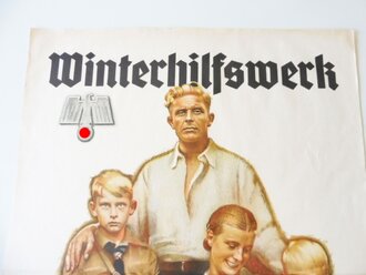 Winterhilfswerk Plakat "Ein Volk hilft sich selbst !" 42 x 60cm, mittig gefaltet